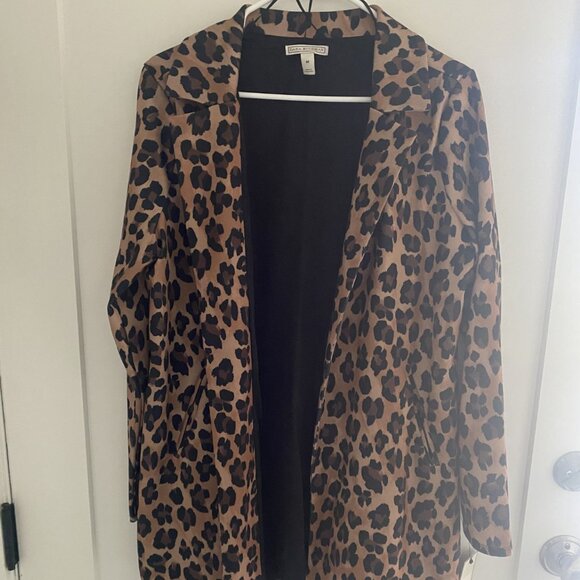 Dana Buchman Leopard Open-Front Coat - Picture 2 of 3
